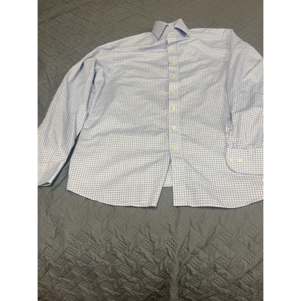 Hackett London Mayfair Men's XL Shirt Classic Fit Blue Check Long Sleeve Cotton